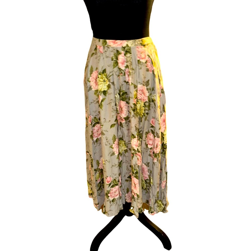 Susan Bristol vintage Floral Skirt-Size 10 petite